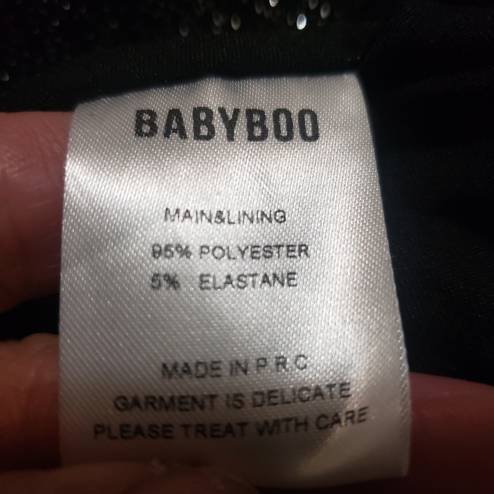 NEW SMALL BABYBOO PIXIE MINI DRESS-BLACK SPARKLE - Picture 12 of 12